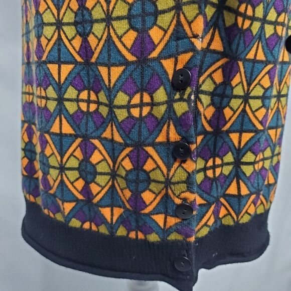 NICOLE MILLER sweater dress long sleeve mock neck geometric S - Picture 6 of 10